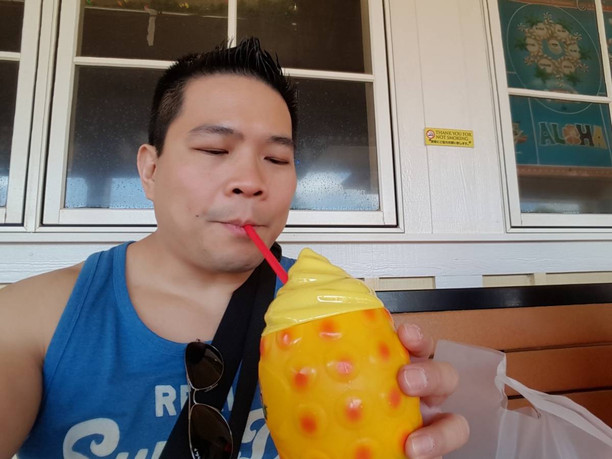 Enjoying a Dole Whip Float 